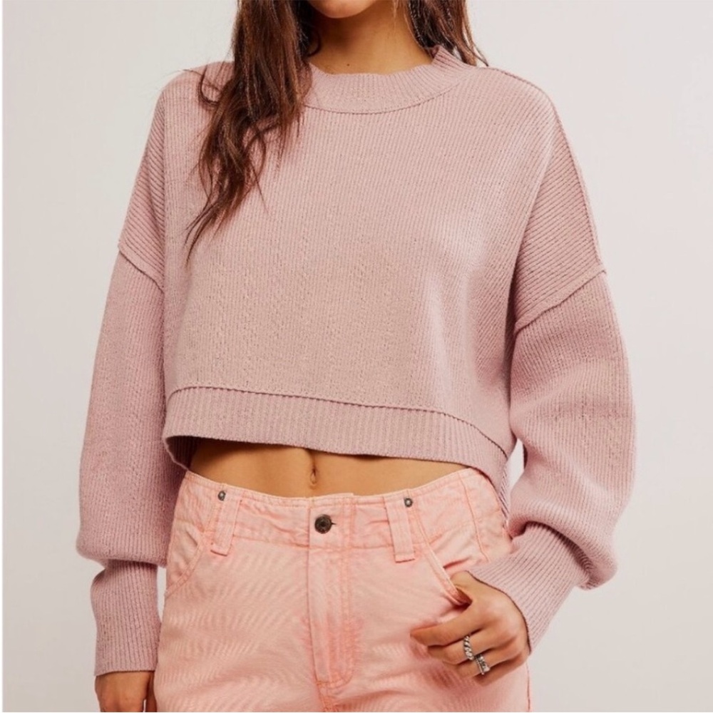 Free People Mauve Crew Neck Sweater
